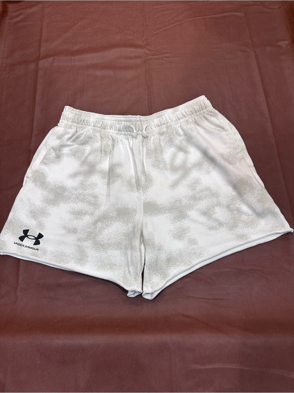 Under Armour White Athletic Shorts with Subtle Pattern